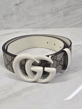 Gucci GG Monogram Belt with White  GG Buckle - NWOT